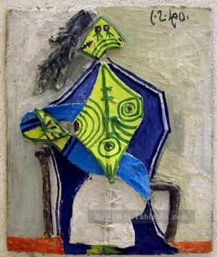 Femme assise dans un fauteuil 4 1940 Cubisme Peinture à l'huile
